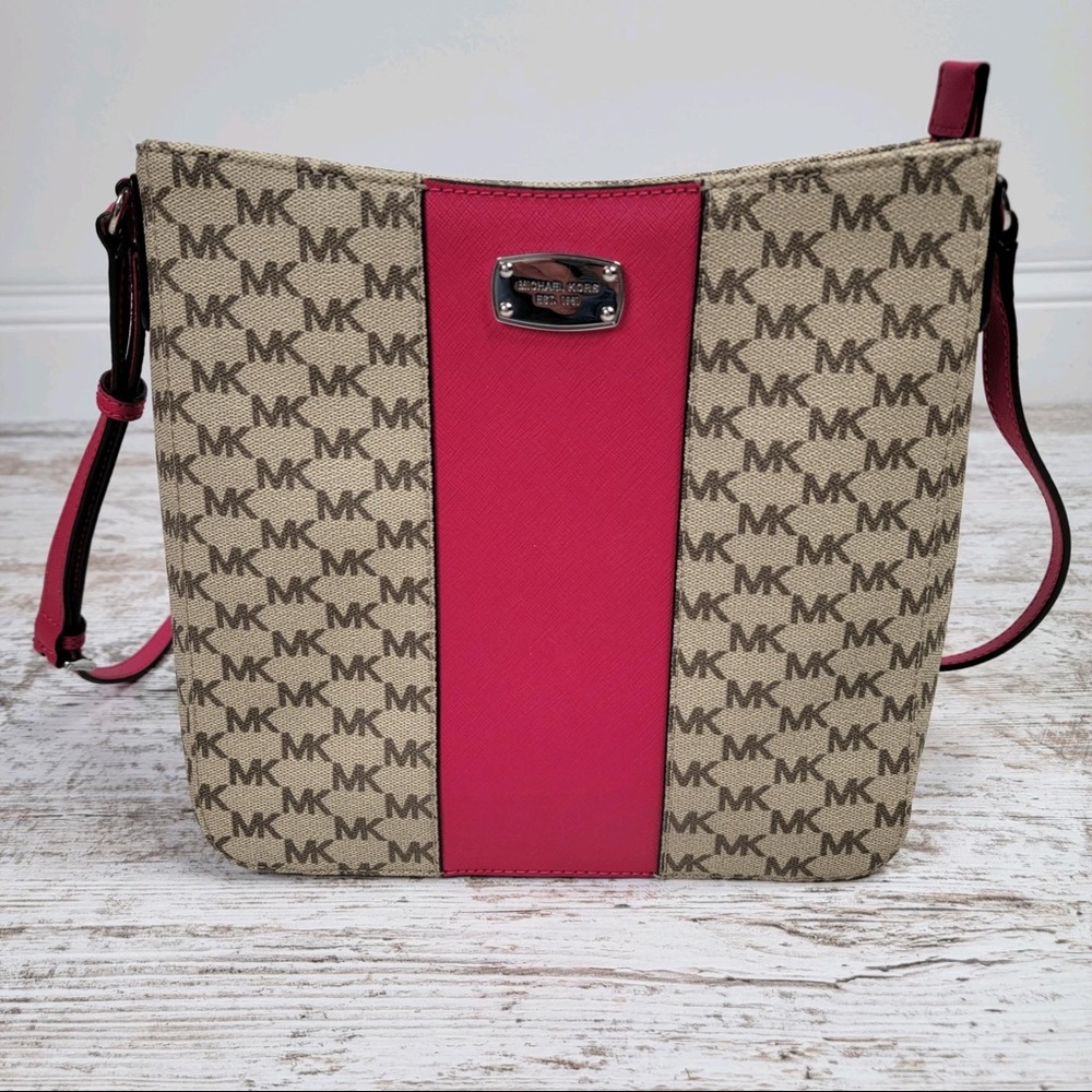 Michael Kors Messenger Pink Middle Stripe